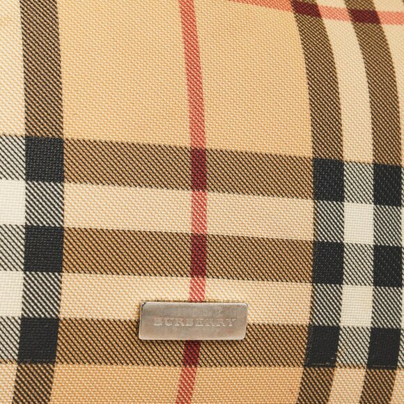 Burberry House Check Coated Canvas Leather-Trim Pouch - Picture 6 of 10